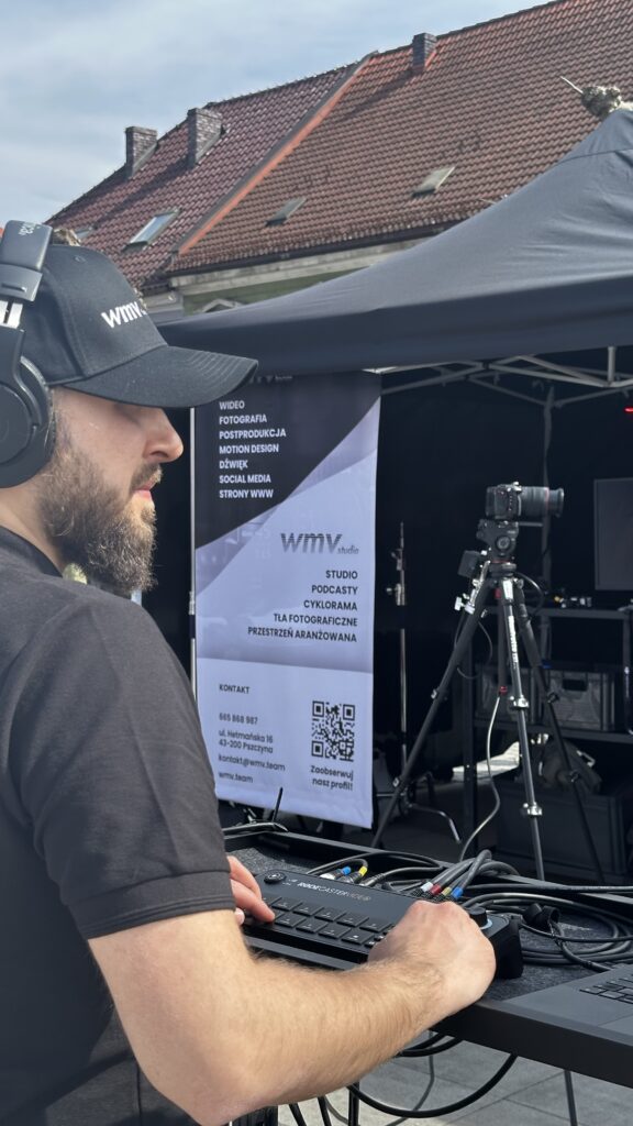 Mobilne studio WMV Team - realizacja podcastu Żubrowisko Backstage Podcast podczas Motoserce 2026
